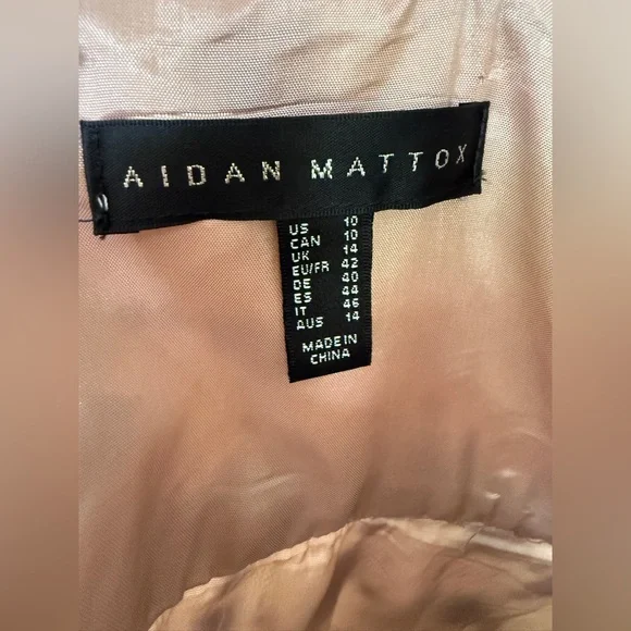 AIDAN MATTOX Blue Floral Spaghetti Strap Dress size 10 - Picture 8 of 8